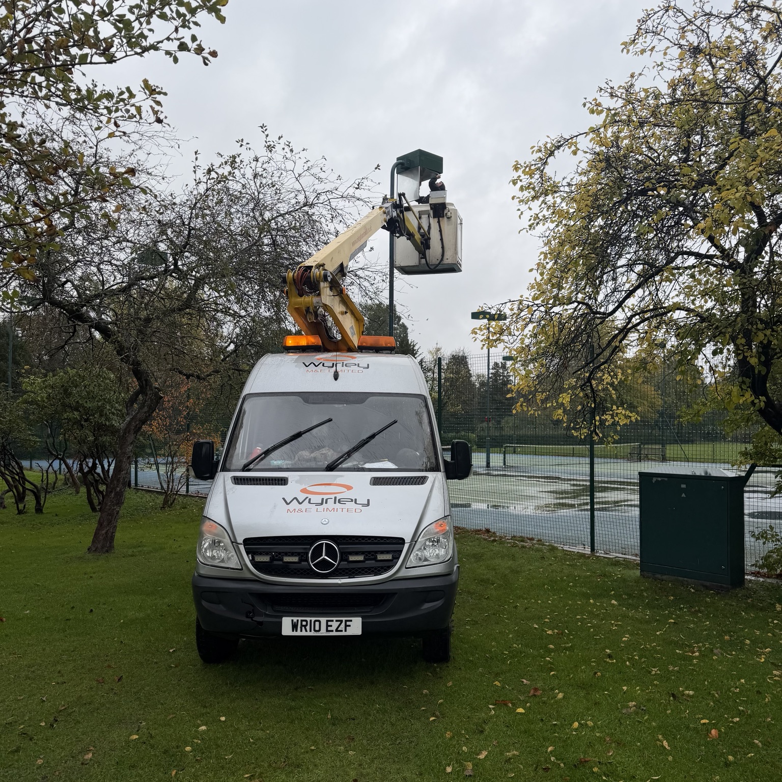 Wyrley cherry picker on lighting project